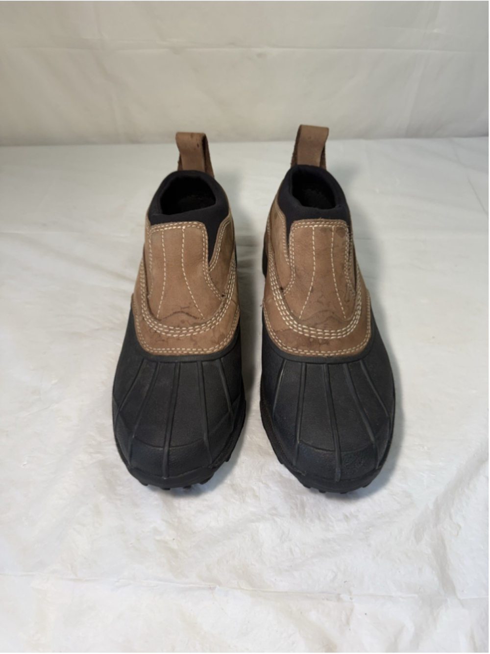 LL Bean Storm Chaser Rain Winter WOMENS SIZE 9M Waterproof Slip On Brown Leather